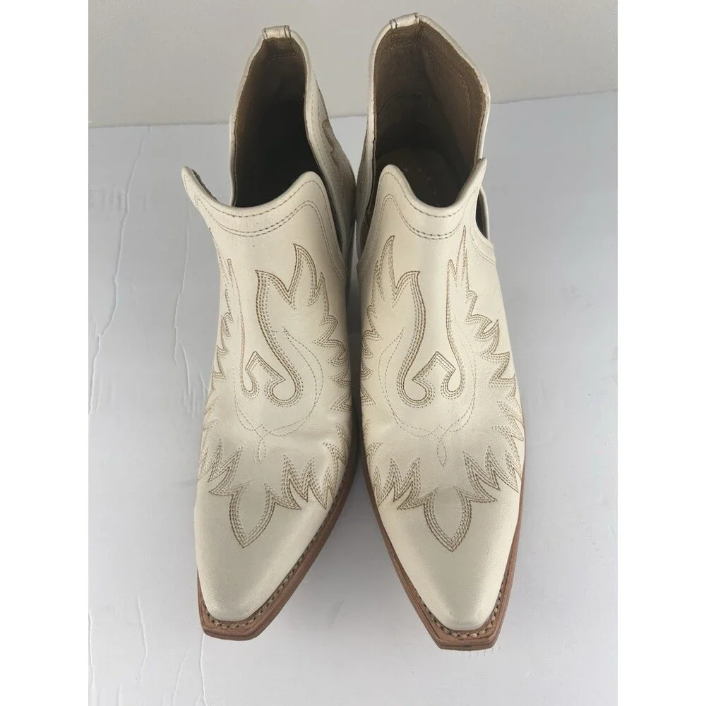 Ariat boots womens Dixon Color Blanco Us 10 Off-White Leather Embroidered Short